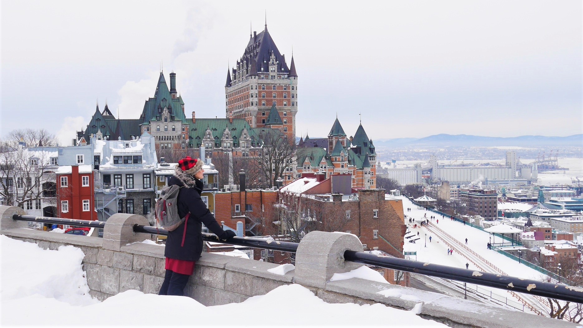 Quebec noel château Frontenac terrasse dufferin comment s'habiller canada hiver blog voyage arpenter le chemin